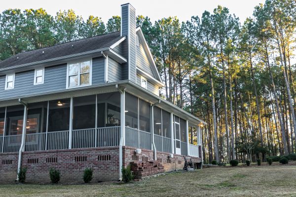 Blue Vinyl Siding Installation